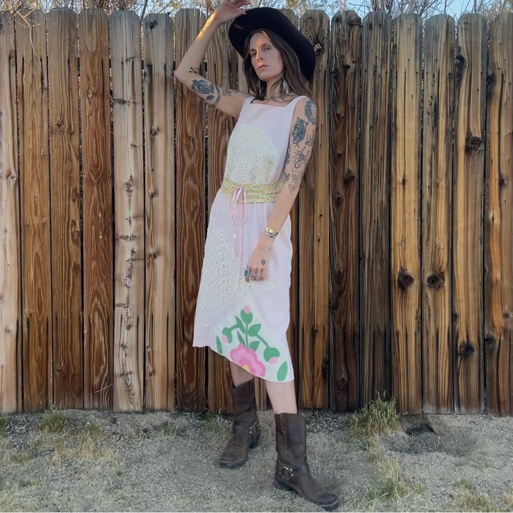 Vintage Upcycled Patchwork Dress - image 7